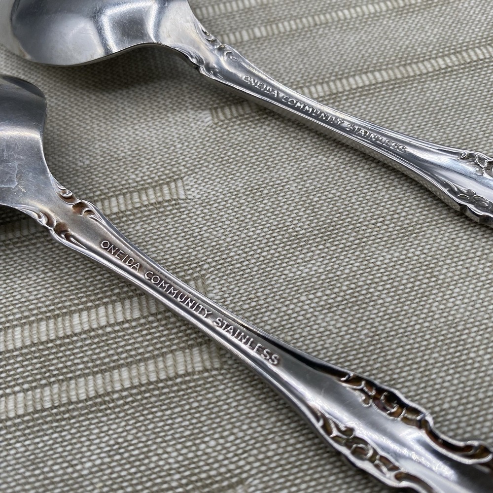 Oneida Community BRAHMS Teaspoons 2pcs Stainless Flatware Spoons 6" - Picture 5 of 5